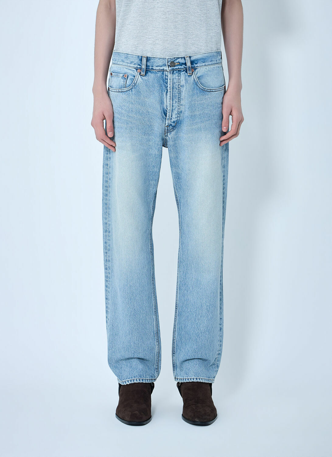 Saint Laurent Loose Straight Mid-Rise Jeans