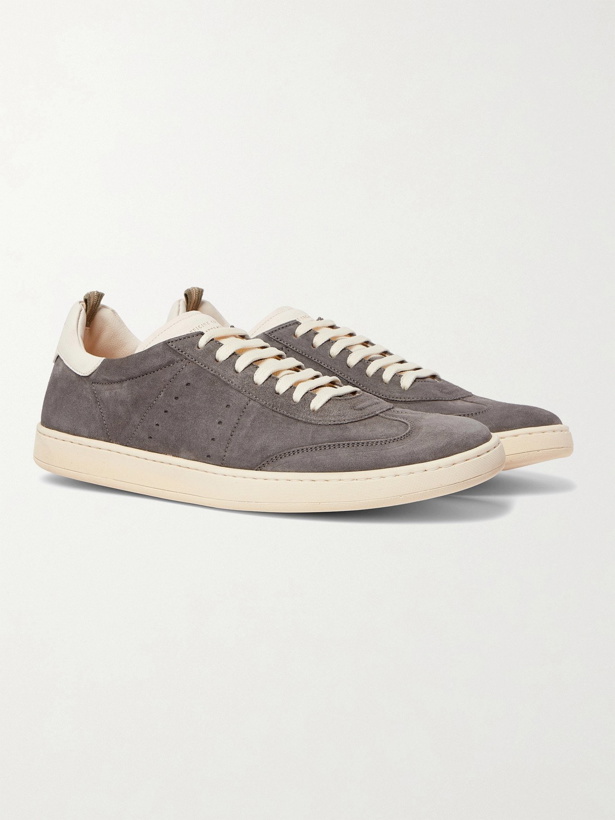 Photo: OFFICINE CREATIVE - Kombo Leather-Trimmed Suede Sneakers - Gray