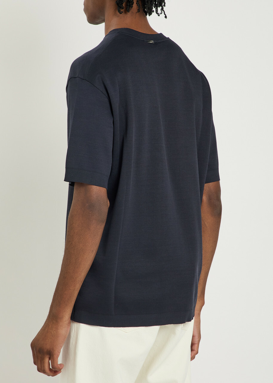 Herno Fine Cotton-knit T-shirt Navy