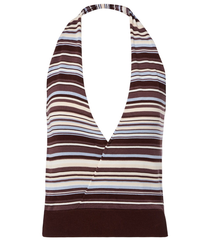 Photo: Aya Muse Knitted striped halterneck top