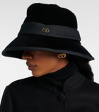 Valentino VLogo velvet-trimmed cotton hat