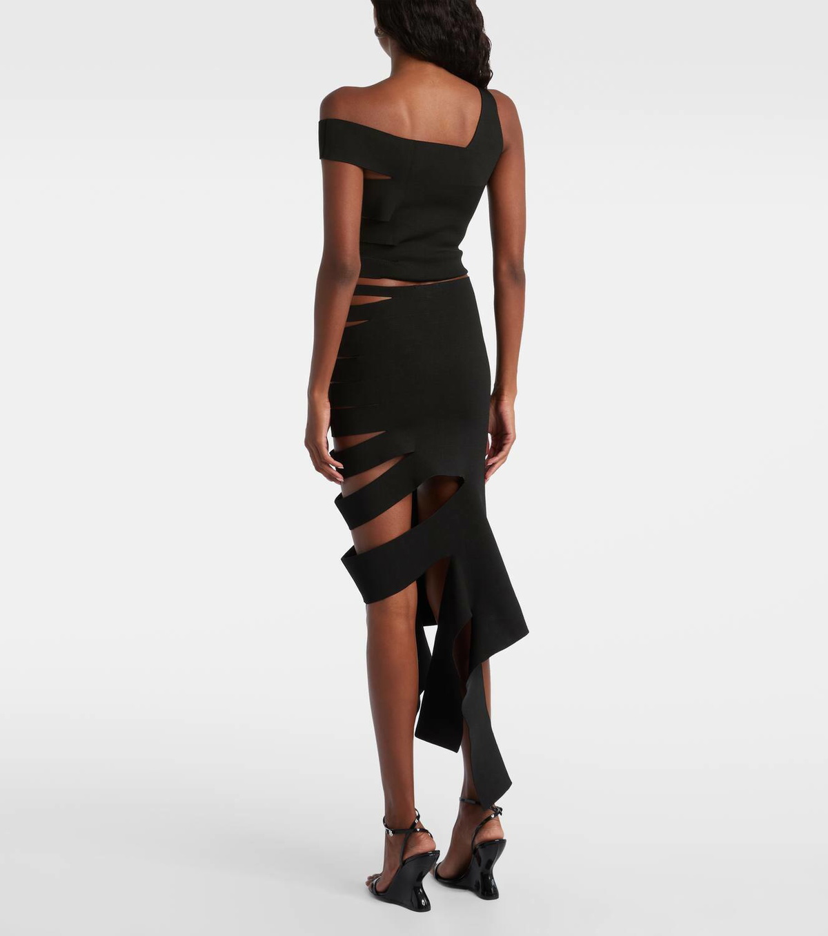 Mugler Cut-out midi skirt