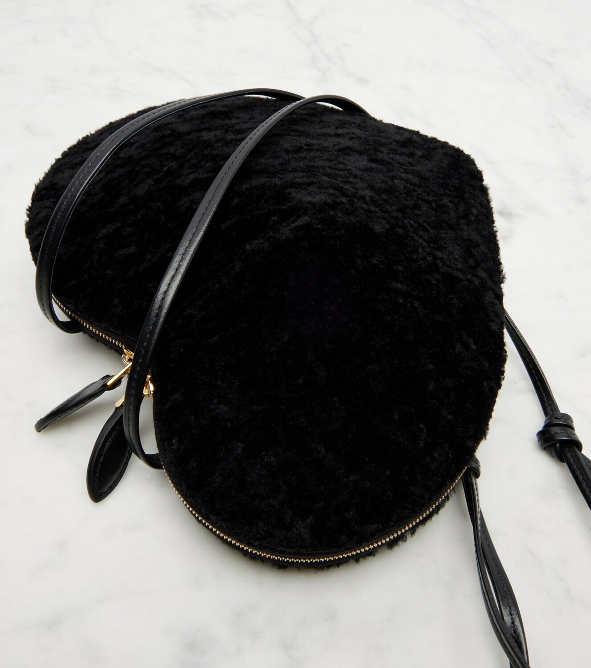Alaïa Le Coeur Small shearling crossbody bag