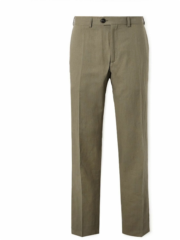 Photo: A Kind Of Guise - Straight-Leg Cotton and Linen-Blend Suit Trousers - Green