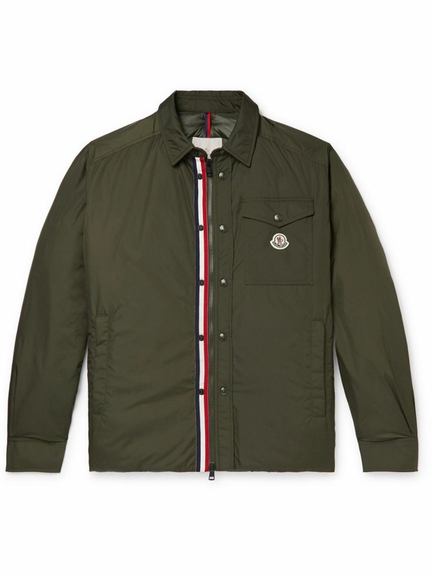 Photo: Moncler - Pyrole Grosgrain-Trimmed Nylon Down Overshirt - Green