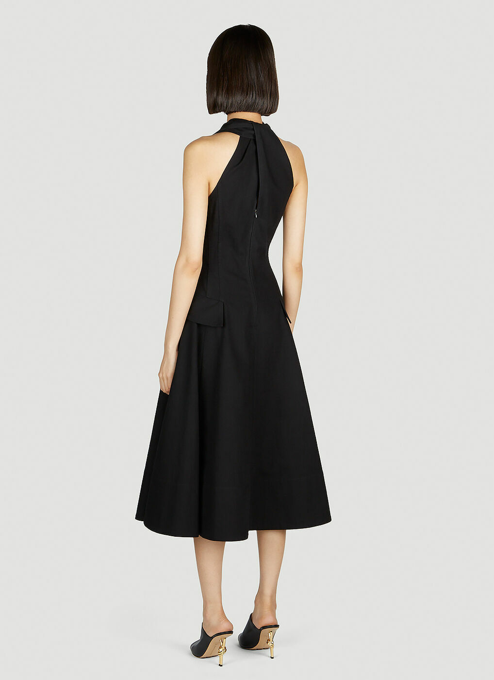 ワンピース BOTTEGA VENETA BLACK MIDI DRESS Bottega Veneta - Textured Dress in Black Bottega Veneta