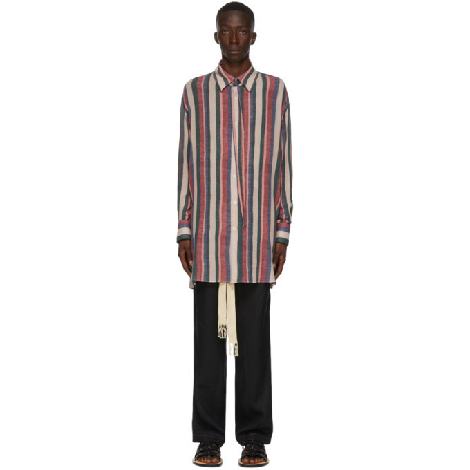 Photo: Loewe Multicolor Detachable Collar Stripe Shirt