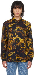 Versace Jeans Couture Black Watercolor Couture Shirt