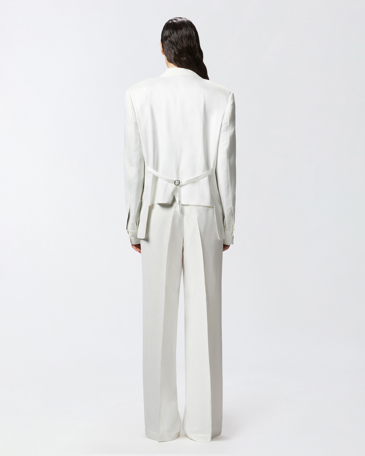 Pinko Single Breasted Blazer With Rear Strap Snow White Pinko