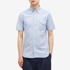 Beams Plus Men's Button Down Short Sleeve Oxford Shirt in Sax