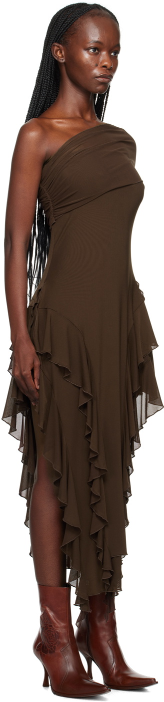 KIM SHUI Brown Ruffle Dress