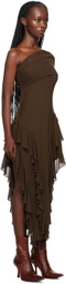 KIM SHUI Brown Ruffle Dress