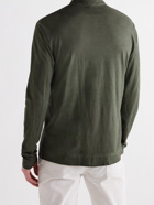 MASSIMO ALBA - Hawai Watercolour-Dyed Cotton-Jersey Henley T-Shirt - Green - S