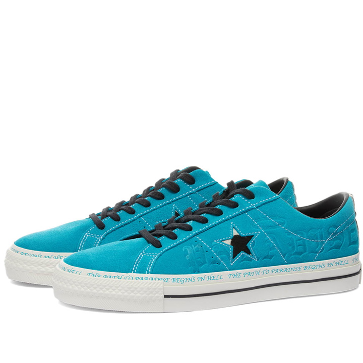 Photo: Converse Men's Skate x Sean Pablo One Star Pro Ox Sneakers in Rapid Teal/Black