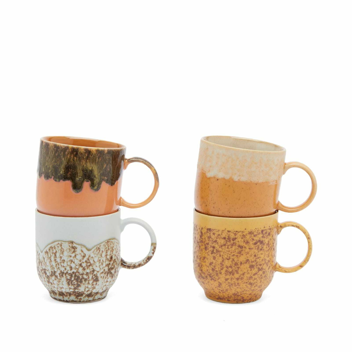 HKLiving Café Mugs - Set of 4 in Cape 
