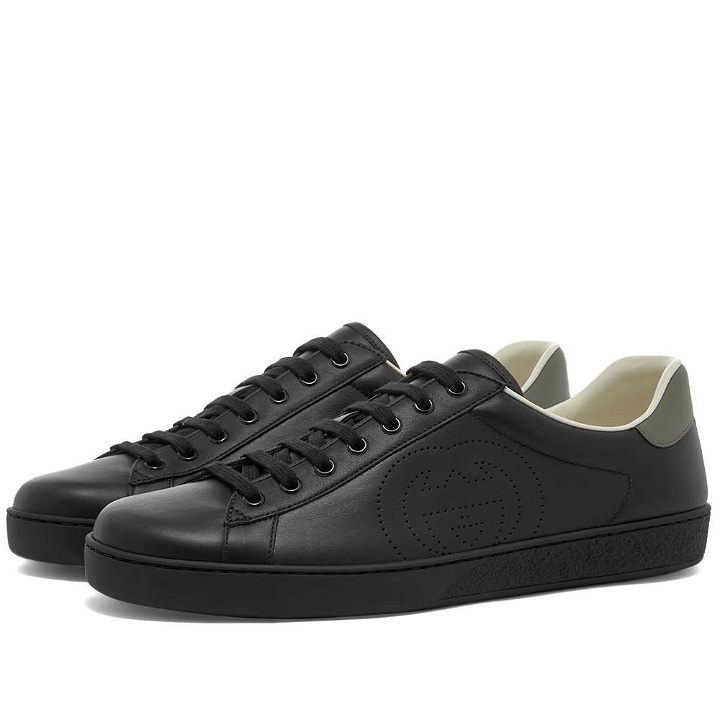 Photo: Gucci Perforated GG New Ace Leather Sneaker