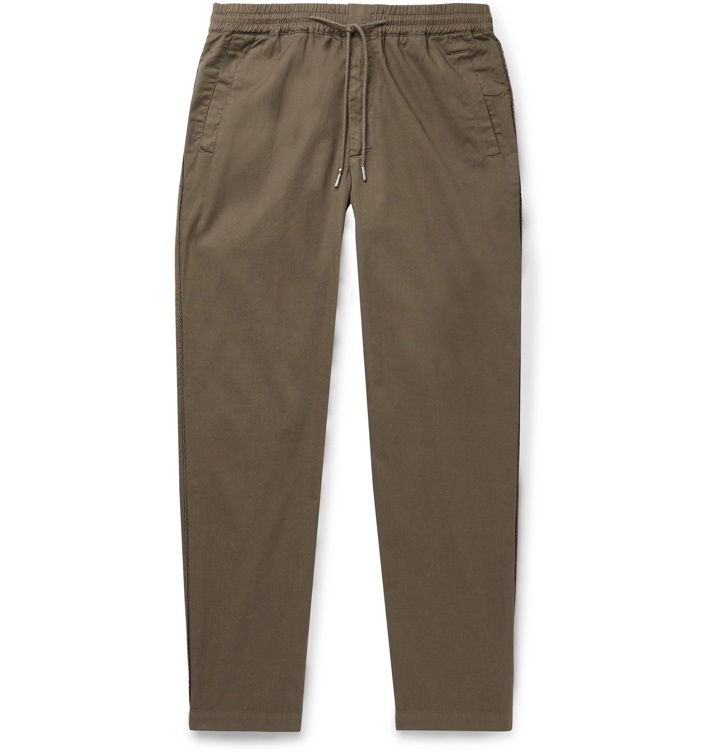 Photo: Folk - Slim-Fit Tapered Cotton-Twill Drawstring Trousers - Brown