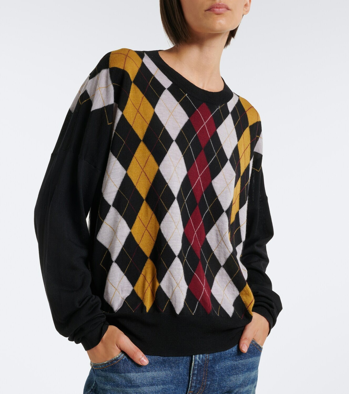 Khaite Tammy wool and silk argyle sweater