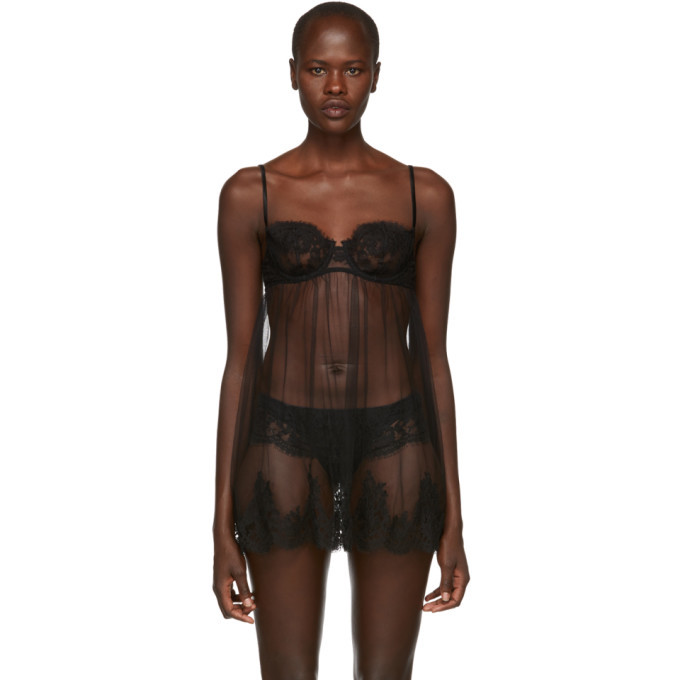 I.D. Sarrieri Black Fantasia Balconette Mini Slip Dress I.D. Sarrieri Black Fantasia Balconette Mini Slip Dress