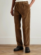 Drake's - Straight-Leg Cotton-Corduroy Trousers - Brown