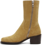 Dries Van Noten Yellow Suede Zip Boots