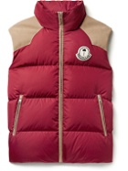 Moncler Genius - 8 Moncler Palm Angels Kamakou Faux Suede-Trimmed Quilted Shell Down Gilet - Burgundy