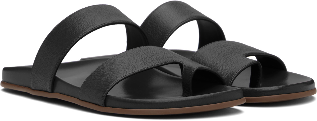 The Row Black Hugh Sandals