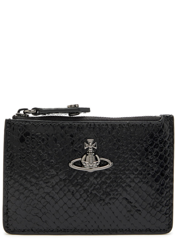 Photo: Vivienne Westwood Snake-effect Leather Card Holder - Black - One Size