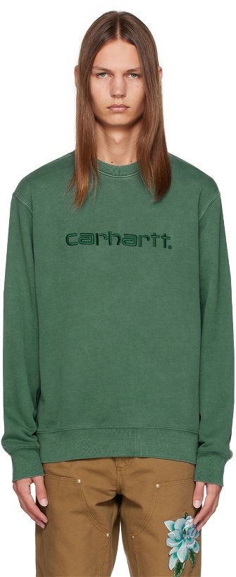 Photo: Carhartt Work In Progress Green Duster Sweatshirt