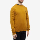Fred Perry Men's Classic Crew Neck Knit in Dark Caramel