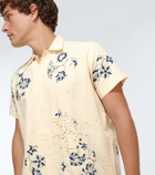 Bode - Mended Floral cotton and linen shirt
