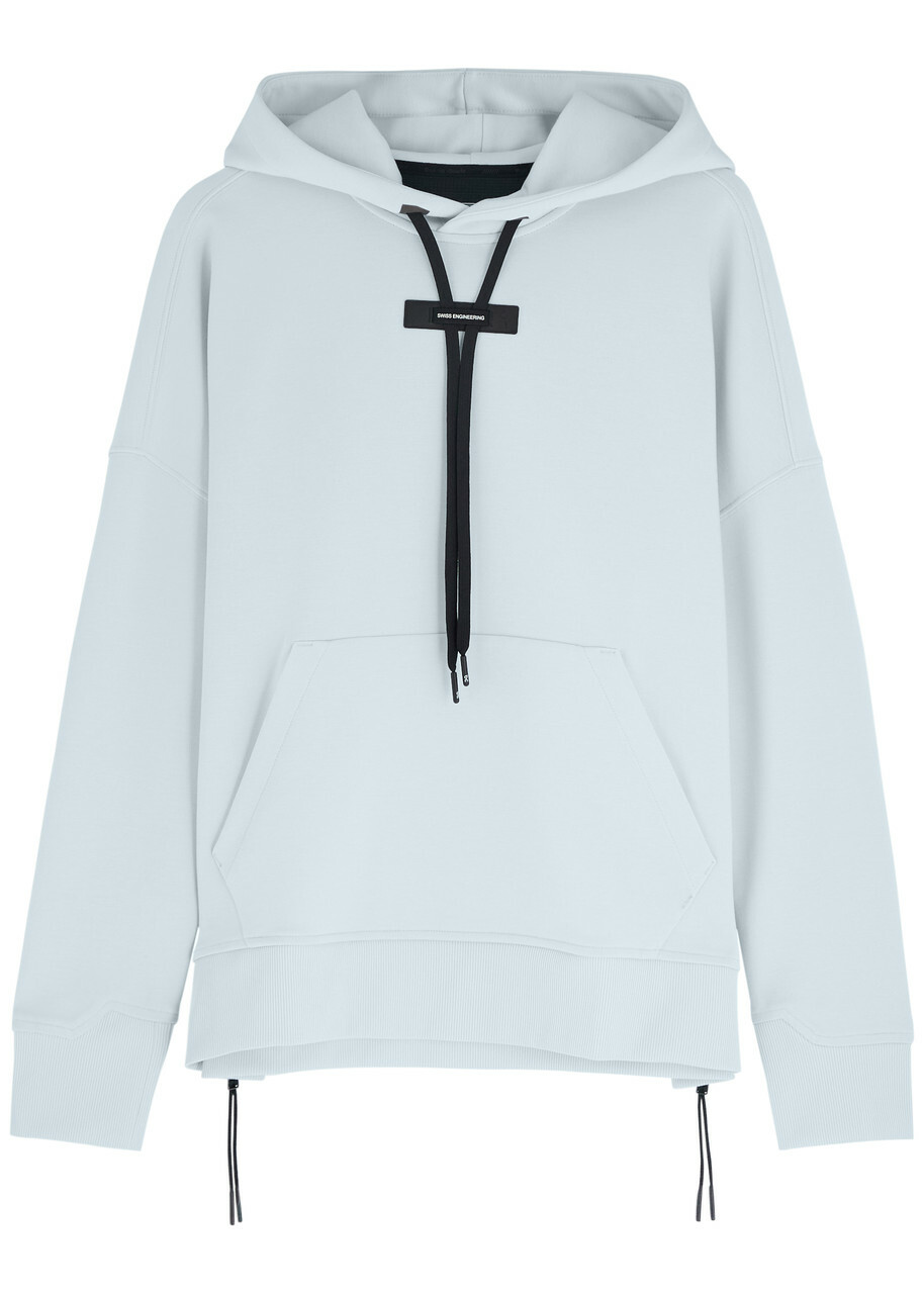 ON Logo Stretch-jersey Hooded Sweatshirt Light Blue