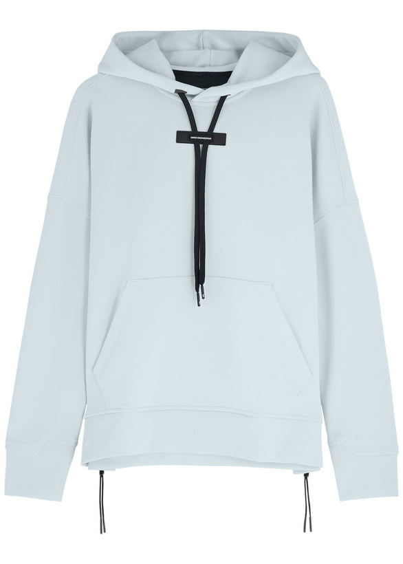 Photo: ON Logo Stretch-jersey Hooded Sweatshirt Light Blue