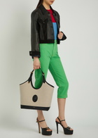 Versace Large Leather and Canvas Tote bag - Black - One Size