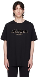 Balmain Black Flocked T-Shirt