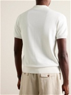 Canali - Cotton-Piqué Polo Shirt - White
