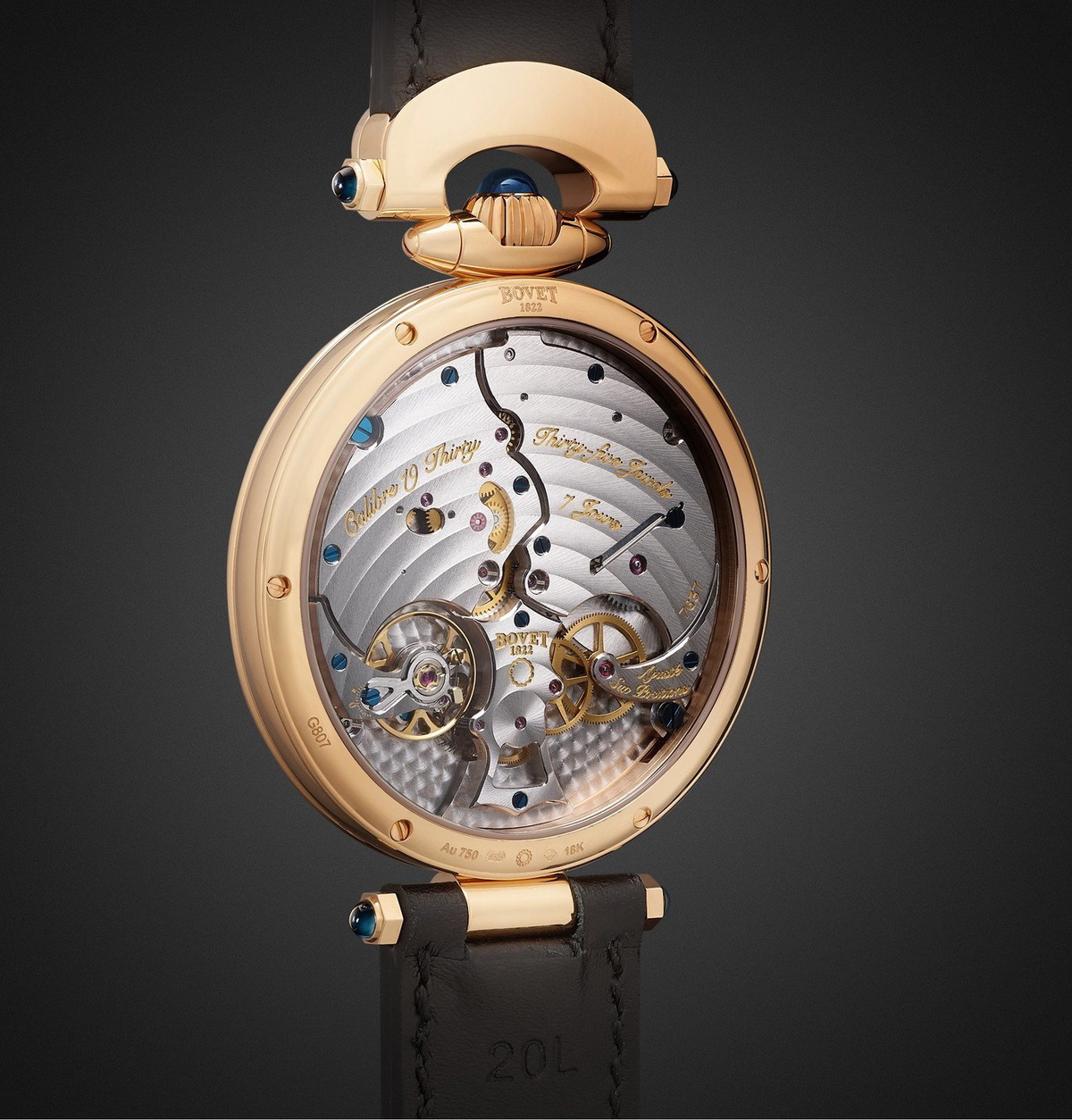 Bovet - 19Thirty Fleurier Hand-Wound 42mm 18-Karat Rose Gold and Leather Watch, Ref. No. NTR0029 - Black