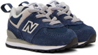 New Balance Baby Navy 574 Evergreen Sneakers
