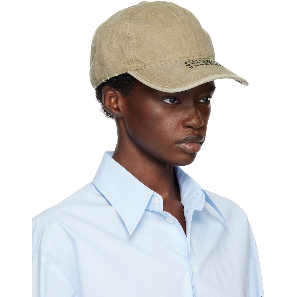 MM6 Maison Margiela Khaki Embroidered Logo Cap
