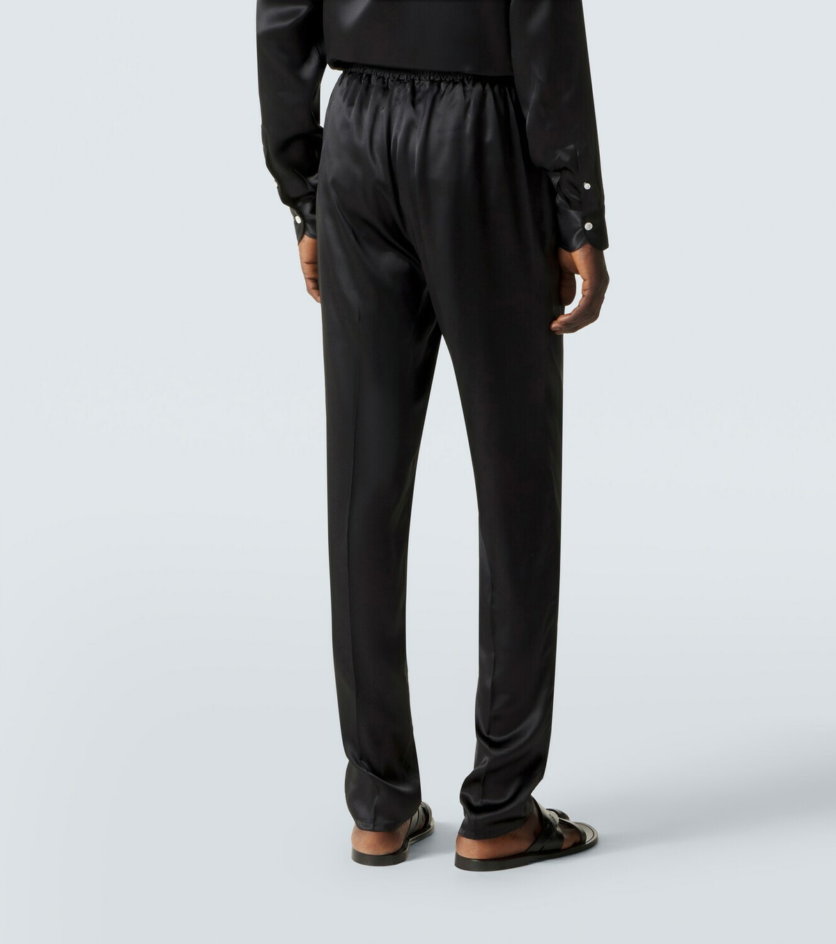 Rubinacci Reversible silk straight pants