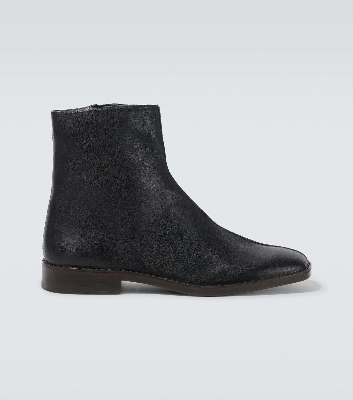 Lemaire Piped leather ankle boots