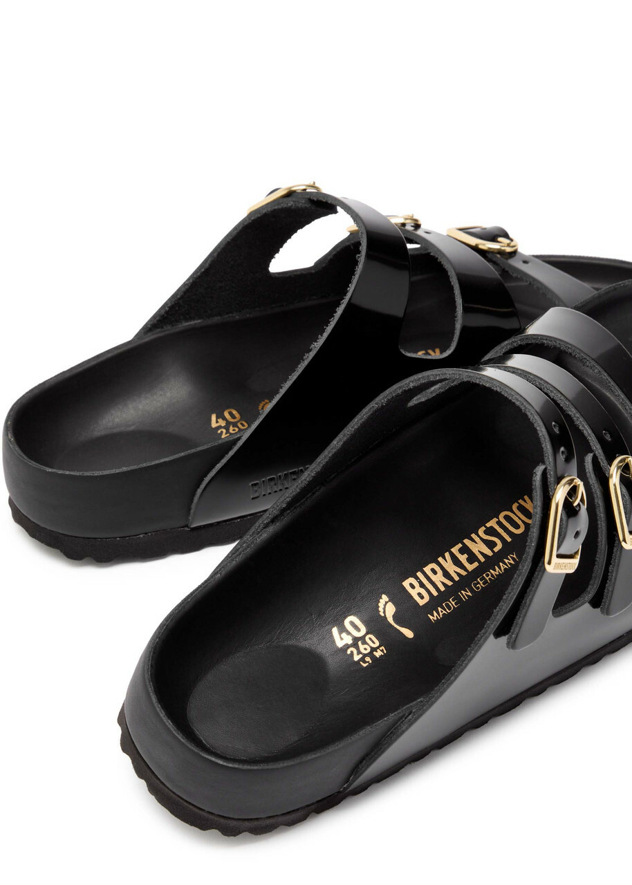 Birkenstock Florida Patent Leather Sliders Black