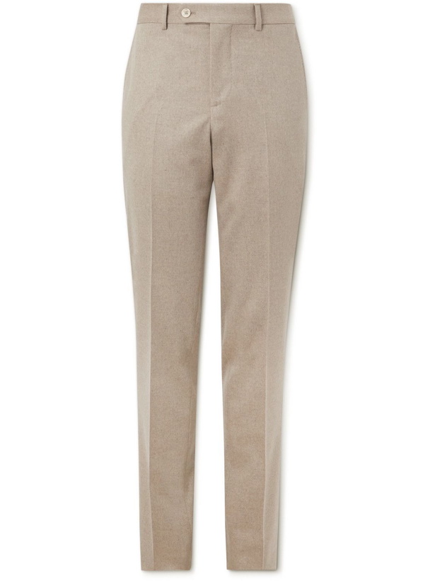 Photo: Brunello Cucinelli - Straight-Leg Pleated Wool Suit Trousers - Neutrals
