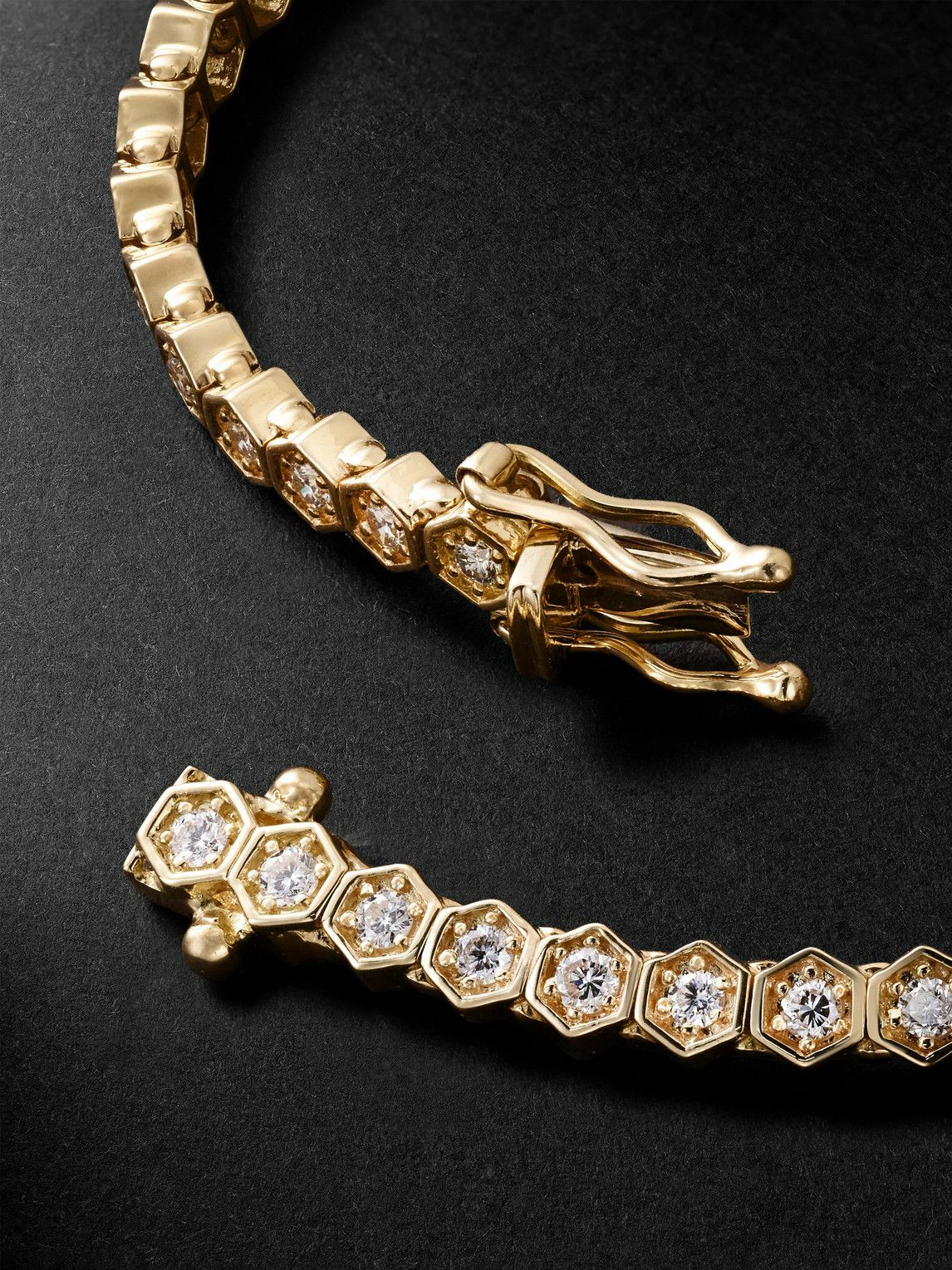 KOLOURS JEWELRY - Fortis Hexagon 18-Karat Gold Diamond Bracelet - Gold
