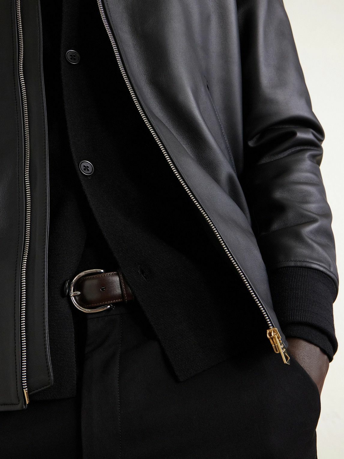 Paul Smith - Leather Bomber Jacket - Black Paul Smith