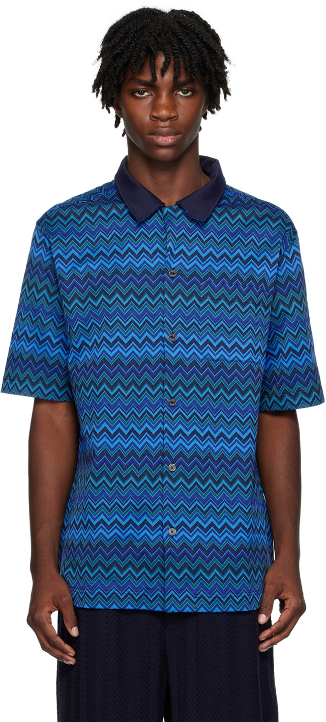 Missoni Blue Chevron Shirt Missoni