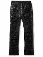 DRKSHDW by Rick Owens - Geth Slim-Fit Straight-Leg Distressed Metallic Jeans - Black