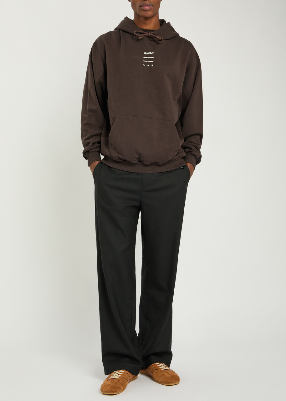 Represent 247 Uprising Hooded Cotton Sweatshirt Brown