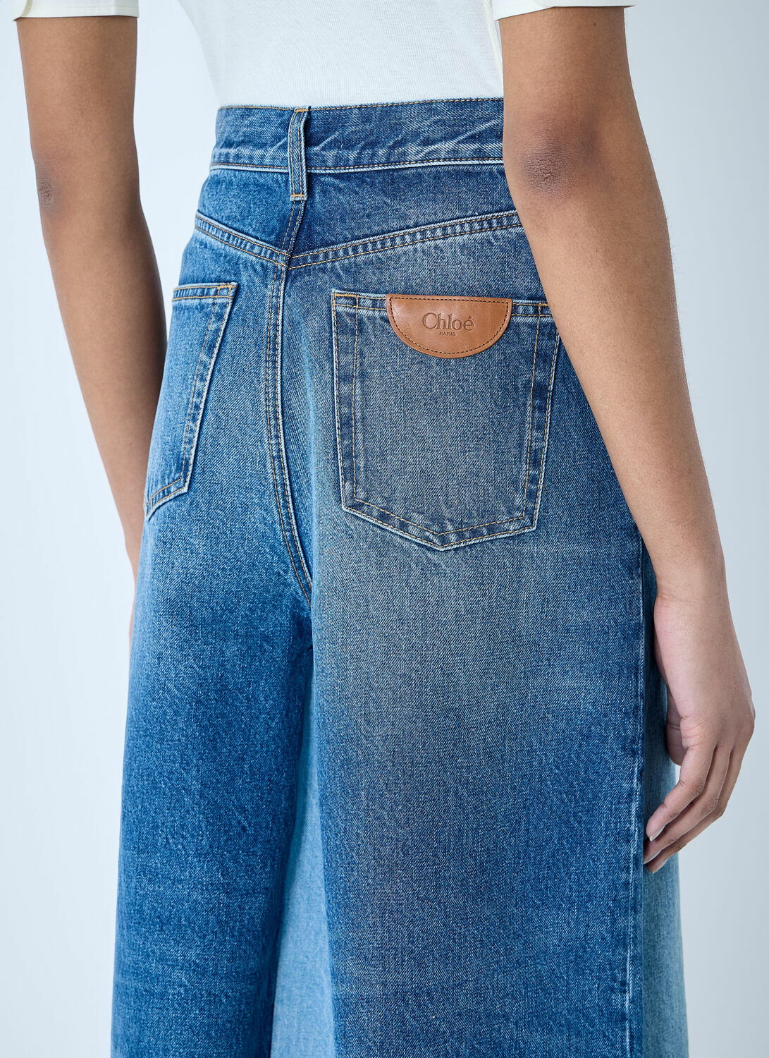 Chloé Contrast Denim Shorts