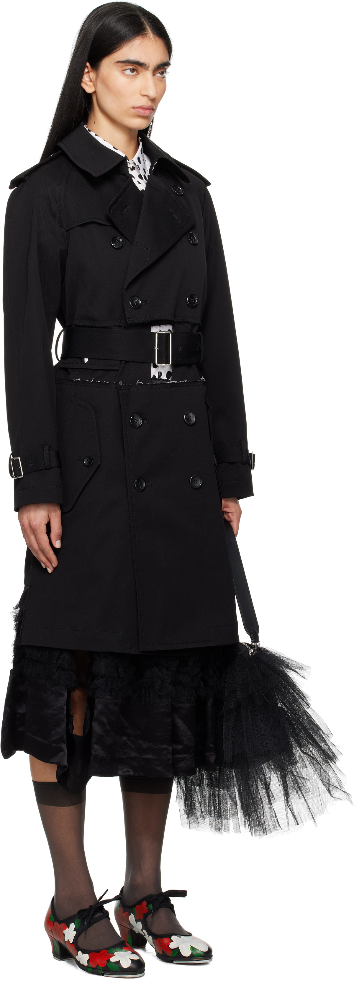 Black Comme des Garçons Black Kersey Trench Coat